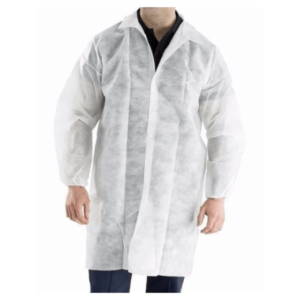 Durable Nonwoven Lab Coats with Shirt Collar