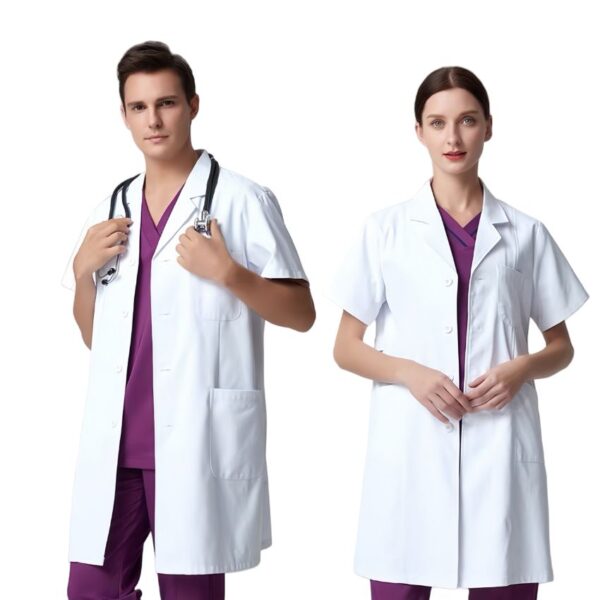 Lab Coat-Professional White Doctor Unisex Medical Uniform